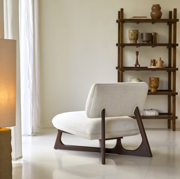 Fauteuil tissu et mindi Brune - Tikamoon