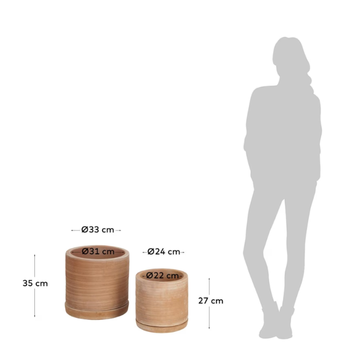 Lot de 2 pots Karlina