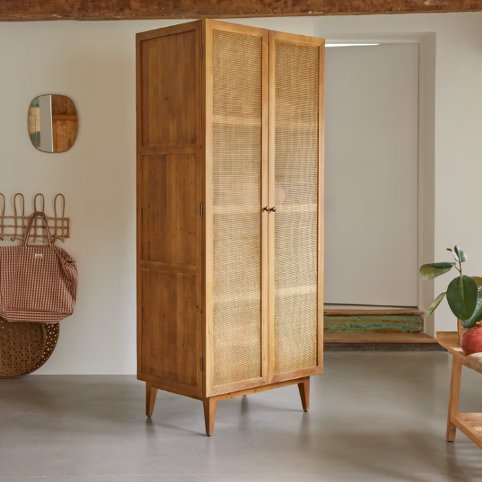 Armoire de rangement pin et cannage Ninon - Tikamoon
