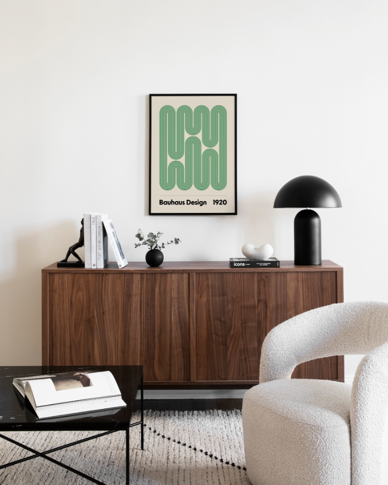 Affiche encadrée - Bauhaus Swirls