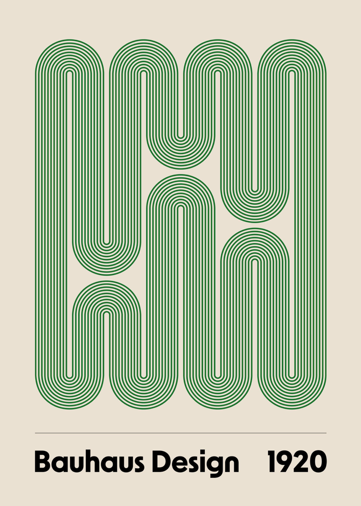 Affiche encadrée - Bauhaus Swirls