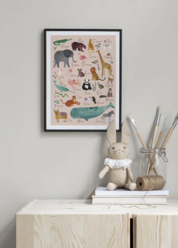 Affiche encadrée - Alphabet animaux