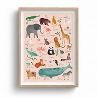Affiche encadrée - Alphabet animaux