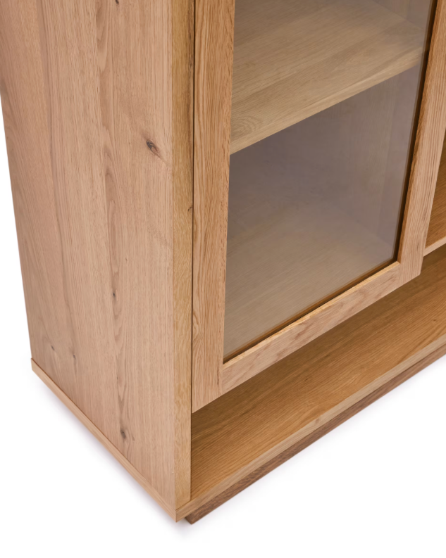 Buffet vitrine placage chêne Cadix