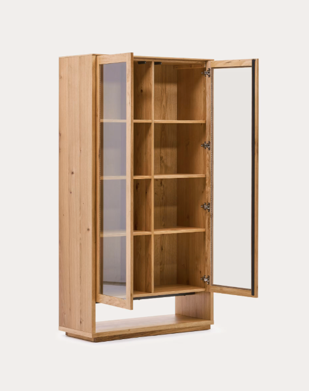 Buffet vitrine placage chêne Cadix