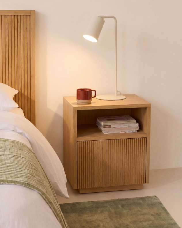 Table de chevet placage chêne Lerida