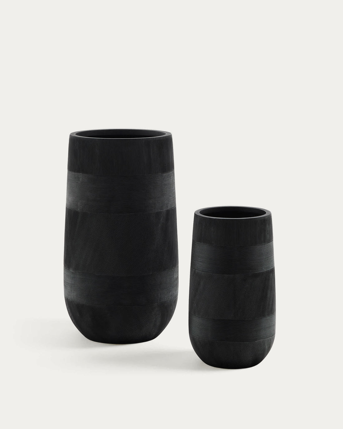 Ensemble de 2 cache-pots Solsona noir – vue détourée