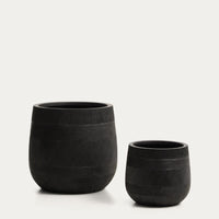 Ensemble de 2 cache-pots Fornells noir – vue détourée