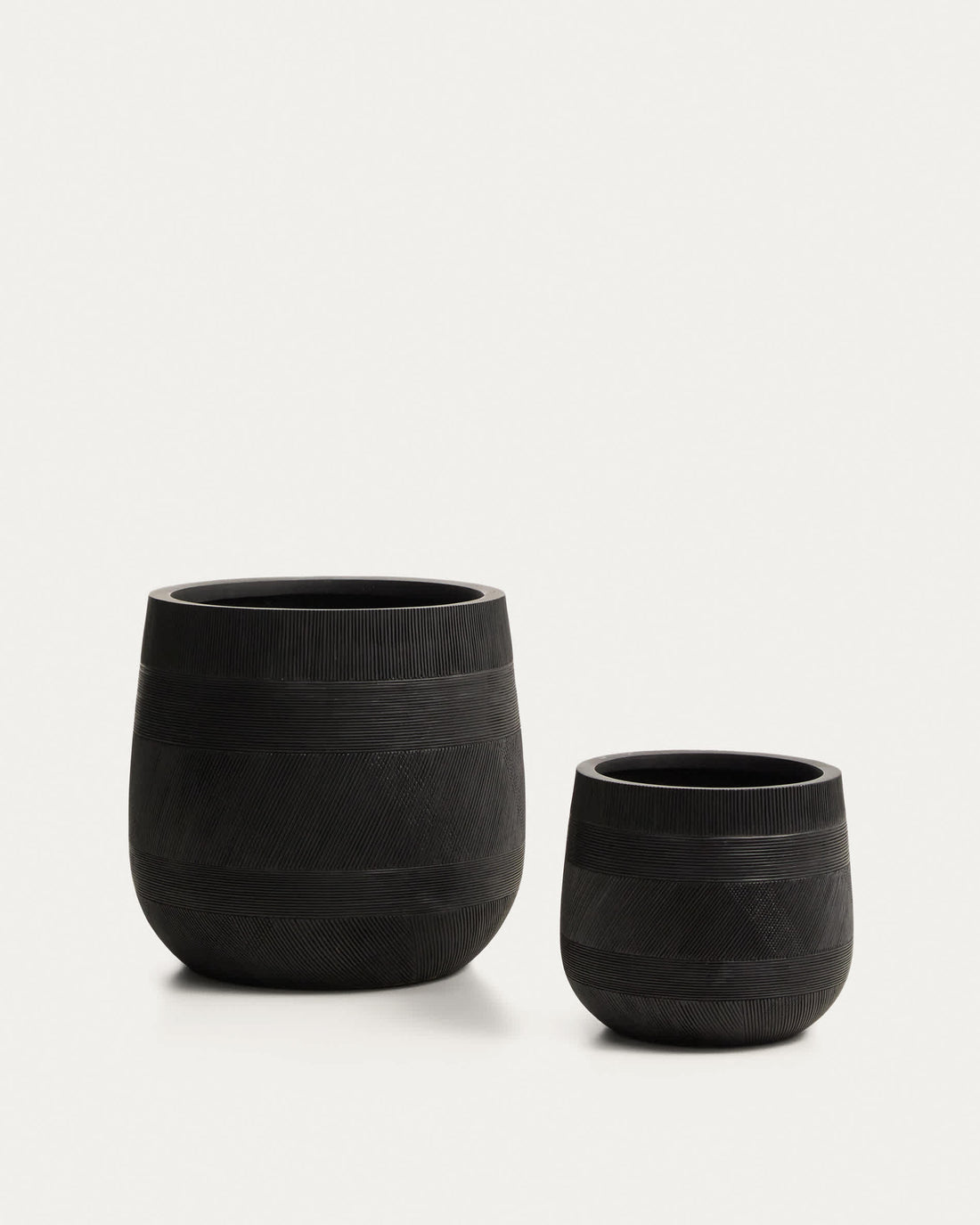 Ensemble de 2 cache-pots Fornells noir – vue détourée