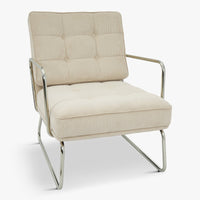 Fauteuil tissu crêpé acier chromé Aurore - NV GALLERY