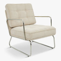 Fauteuil tissu crêpé acier chromé Aurore - NV GALLERY
