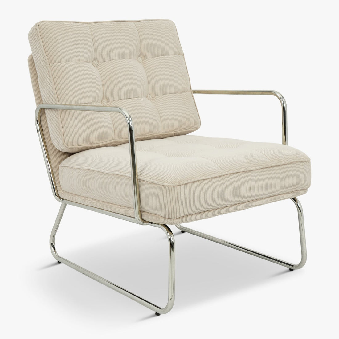 Fauteuil tissu crêpé acier chromé Aurore - NV GALLERY