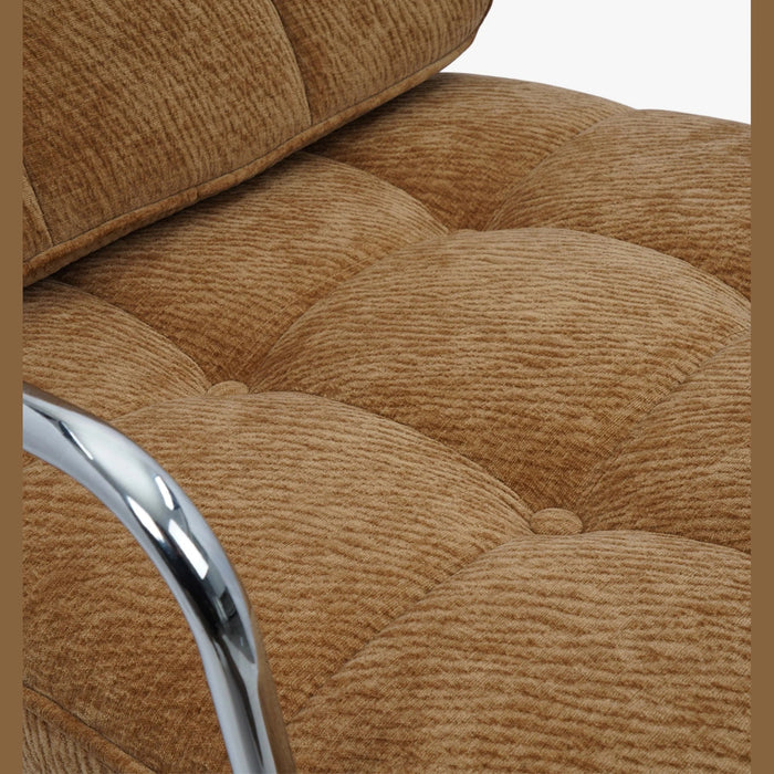 Fauteuil tissu crêpé acier chromé Aurore - NV GALLERY