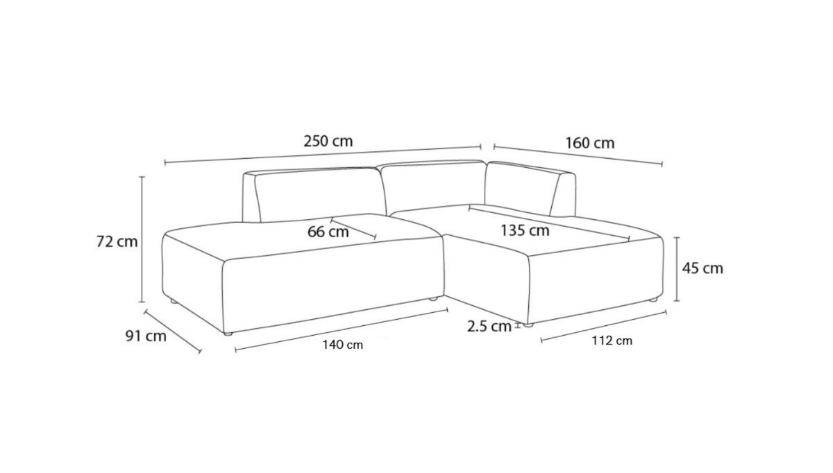 Megève 3-seater corner sofa - Bobochic