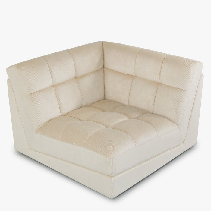 Fauteuil d'angle modulable velours anti-tâches Paul - NV GALLERY