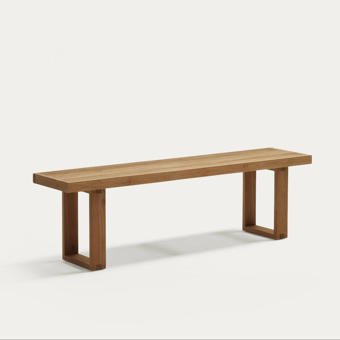 Banc Tamariu en teck massif – vue de trois quarts