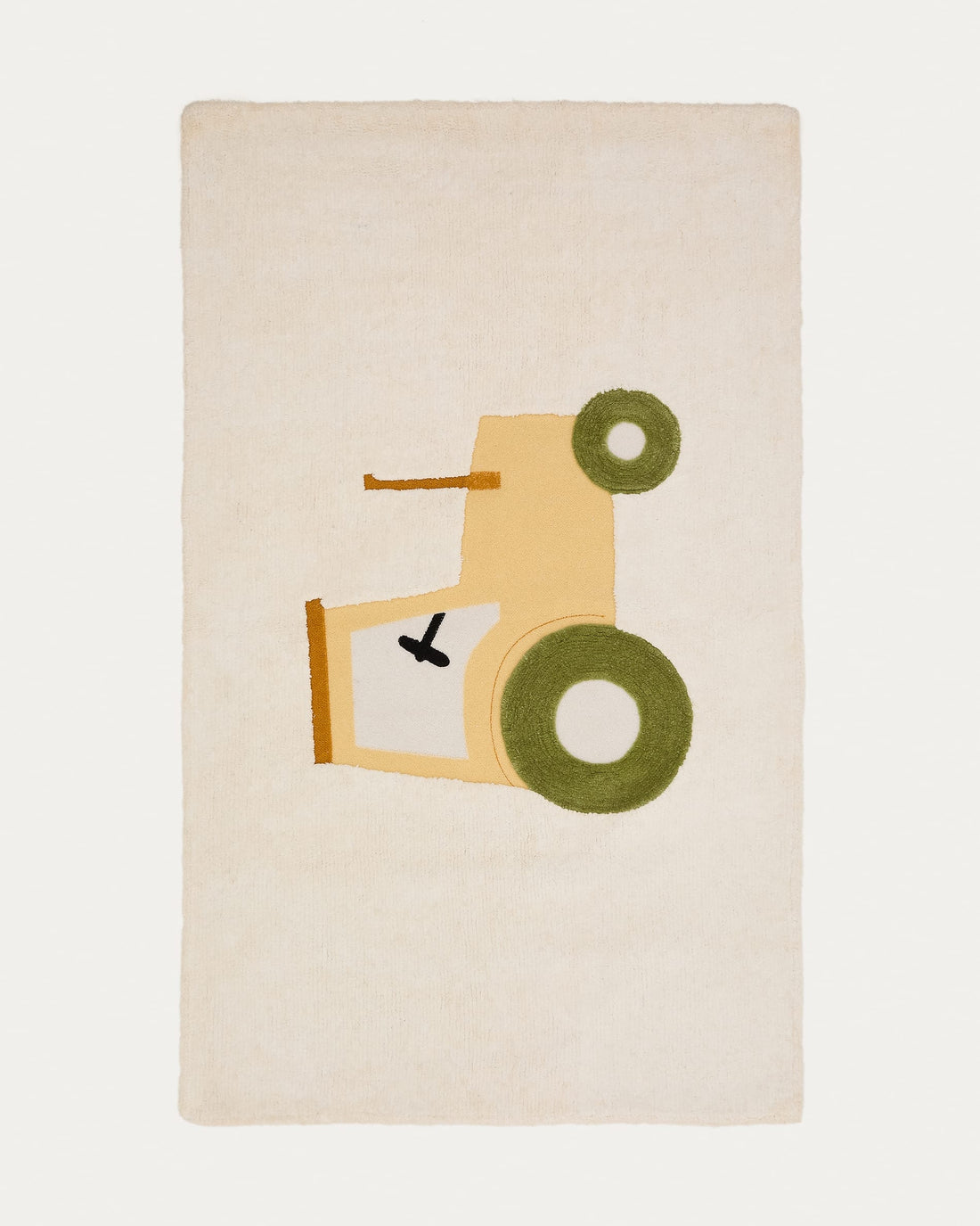 Tapis Pelayo beige motif tracteur – vue détourée