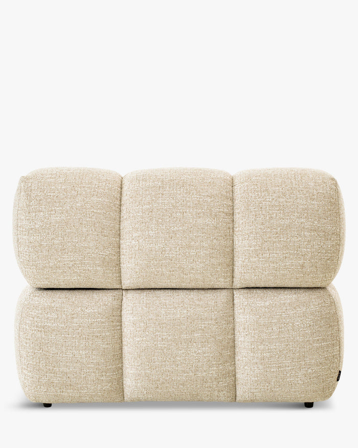 Modular armchair with interchangeable armrests, Waffle Tweed beige