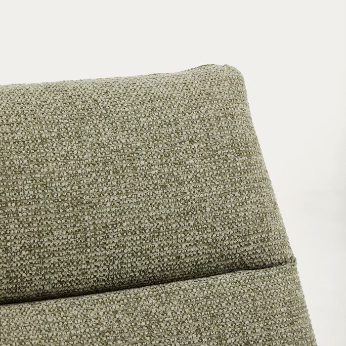 Fauteuil Aria vert chenille – détail du dossier