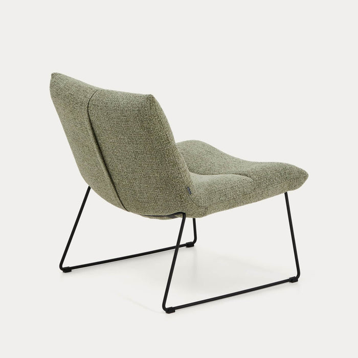 Fauteuil Aria vert chenille – vue arrière