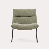 Fauteuil Aria vert chenille – vue de côté
