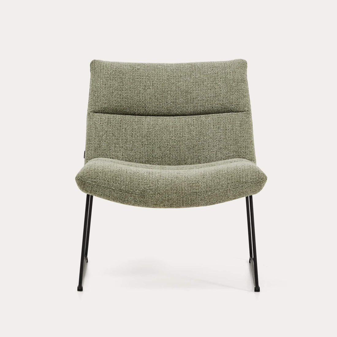 Fauteuil Aria vert chenille – vue de côté