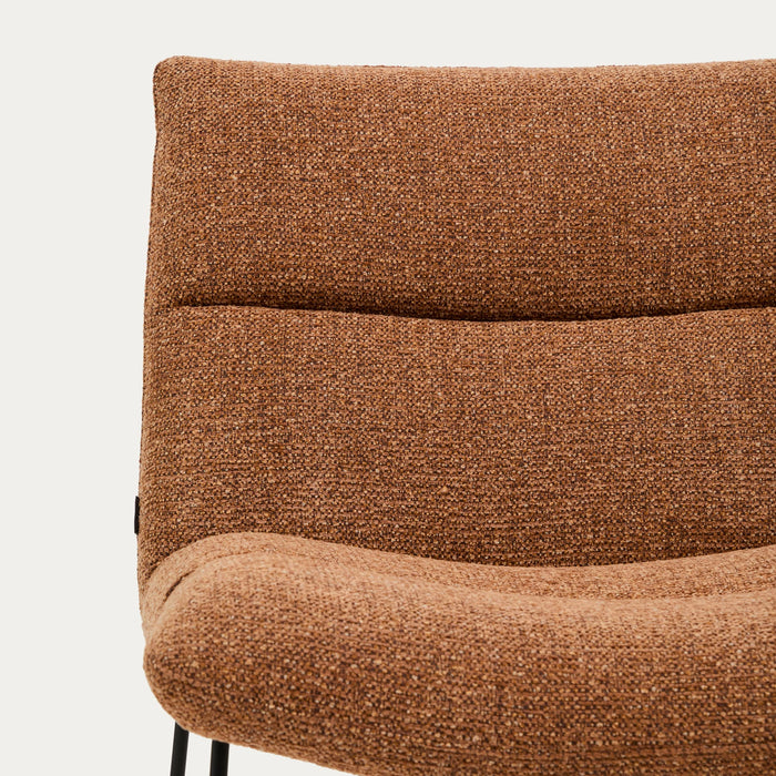 Fauteuil Aria terracotta chenille – détail de l'assise