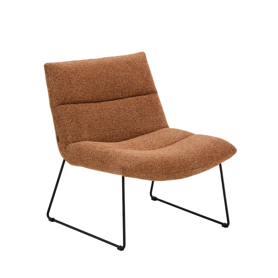 Fauteuil Aria terracotta et pieds acier noir – vue détourée