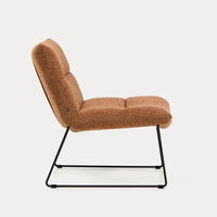 Fauteuil Aria terracotta chenille – vue de trois-quarts
