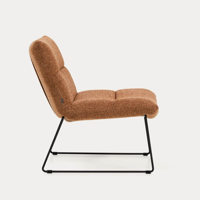 Fauteuil Aria terracotta chenille – vue de trois-quarts