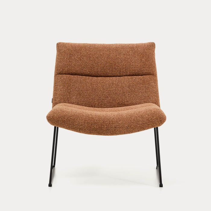 Fauteuil Aria terracotta chenille – vue de côté