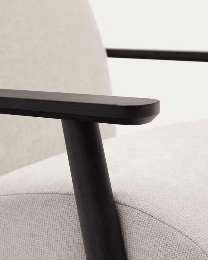 Fauteuil tissu et frêne massif Pals