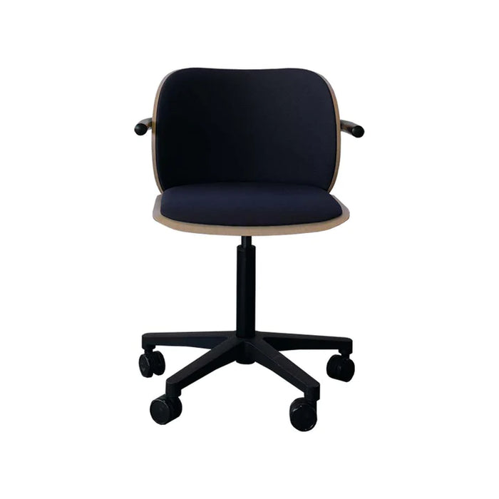 Chaise bureau hêtre déroulé et tissu SR10 X Adrien Blanc