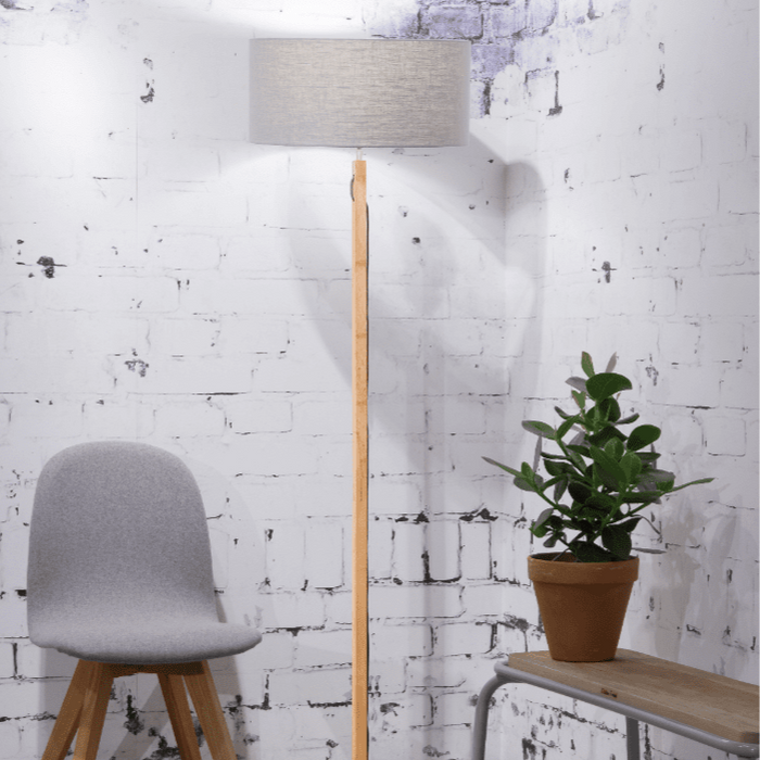 Lampadaire bambou et lin Fuji