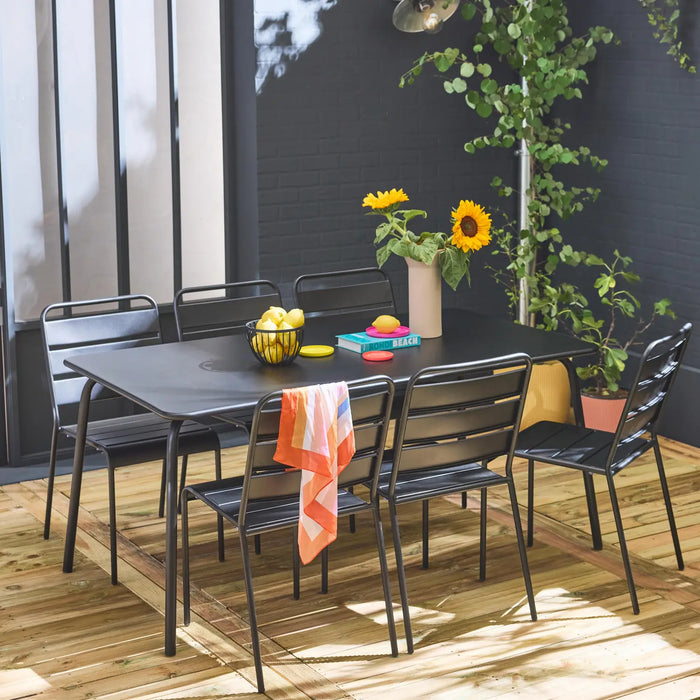 Table de jardin métal avec 6 chaises Monceau