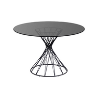 Table à manger verre et acier Juno