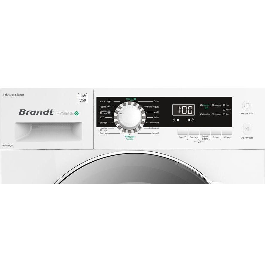 Lave-linge séchant hublot 8 kg / 6 kg - Brandt