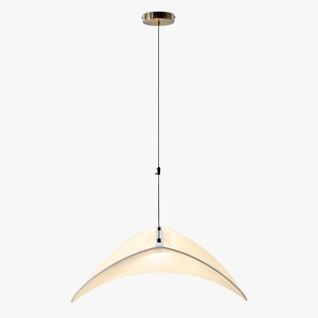 Suspension Fukui blanc et laiton brossé – vue d'ensemble