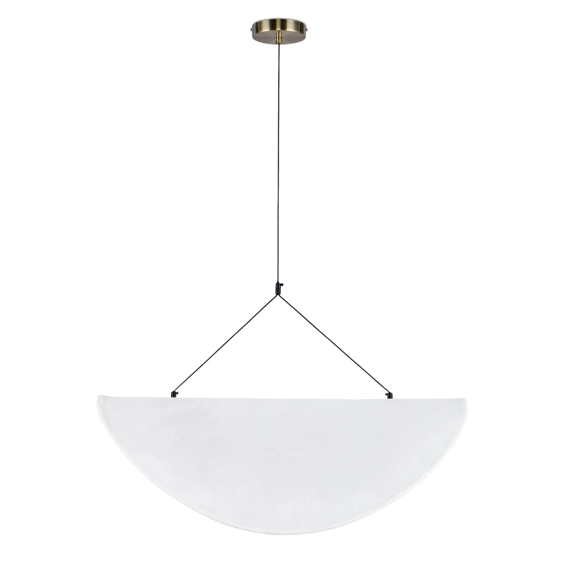 Suspension Fukui blanc et laiton brossé – vue détourée de face