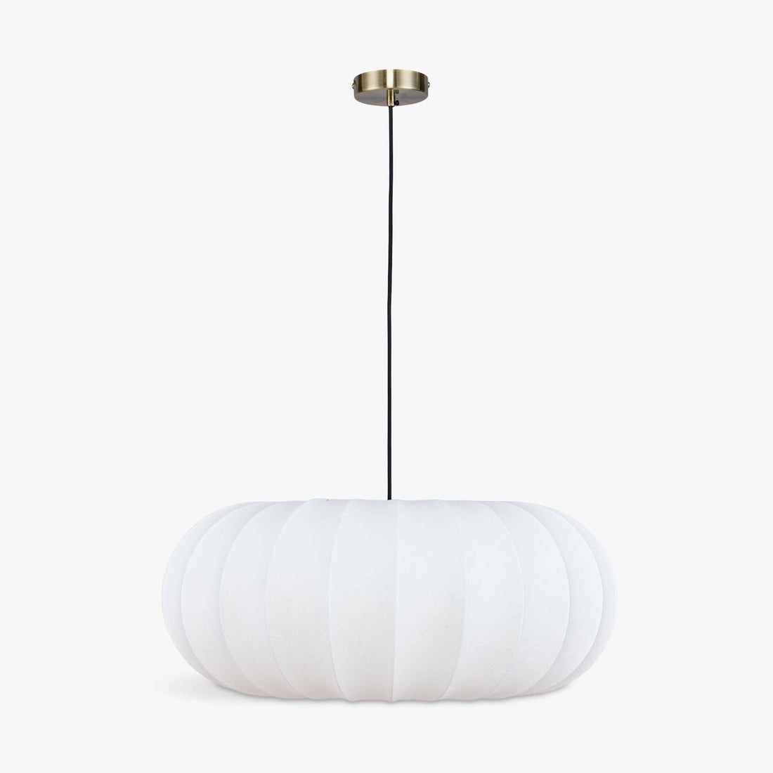 Suspension Akita blanc satiné et laiton brossé – vue détourée