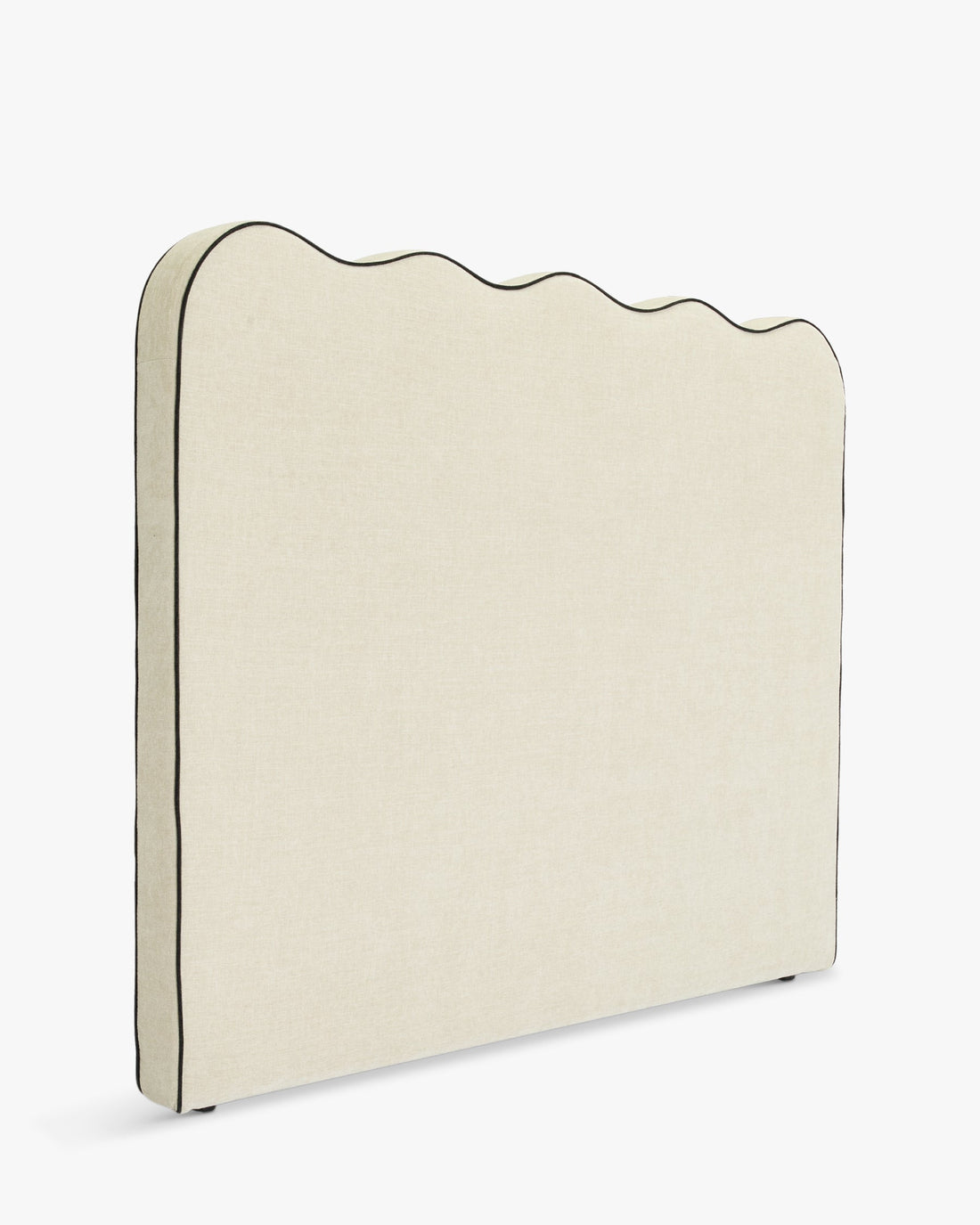 Tête de lit Atlante chenille beige – vue de trois quarts