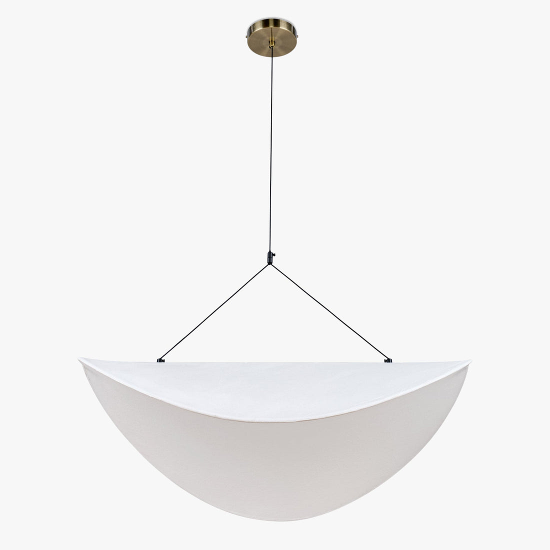 Suspension Fukui blanc et laiton brossé – vue de profil