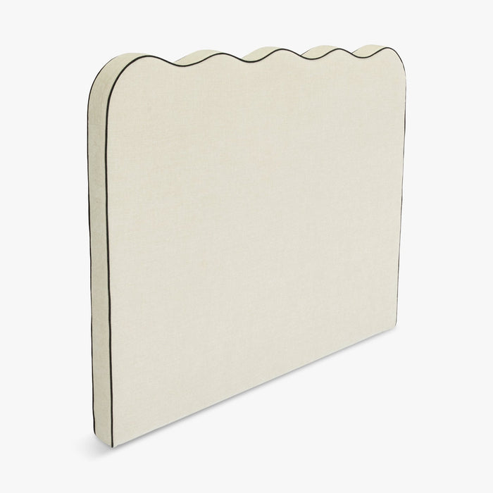 Tête de lit Atlante chenille beige – vue de profil