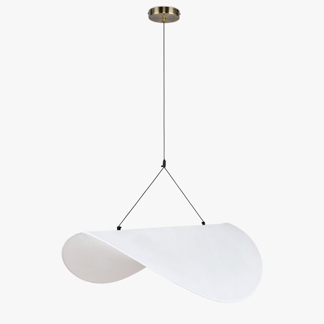 Suspension Fukui blanc et laiton brossé – vue de dessous