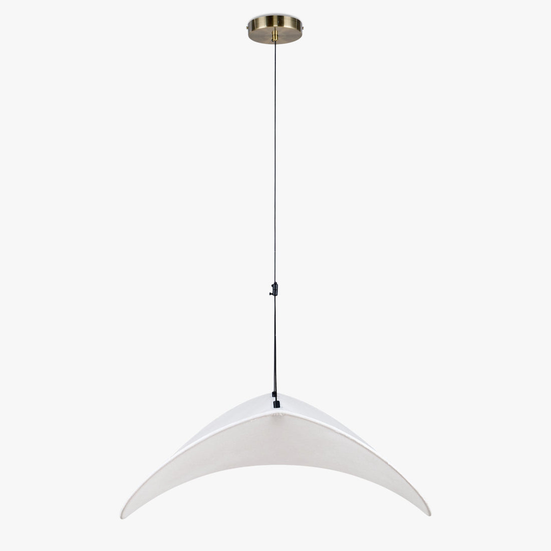 Suspension Fukui blanc et laiton brossé – détail de l'accroche laiton brossé
