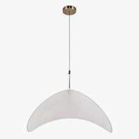 Suspension Fukui blanc et laiton brossé – détail du tissu tendu