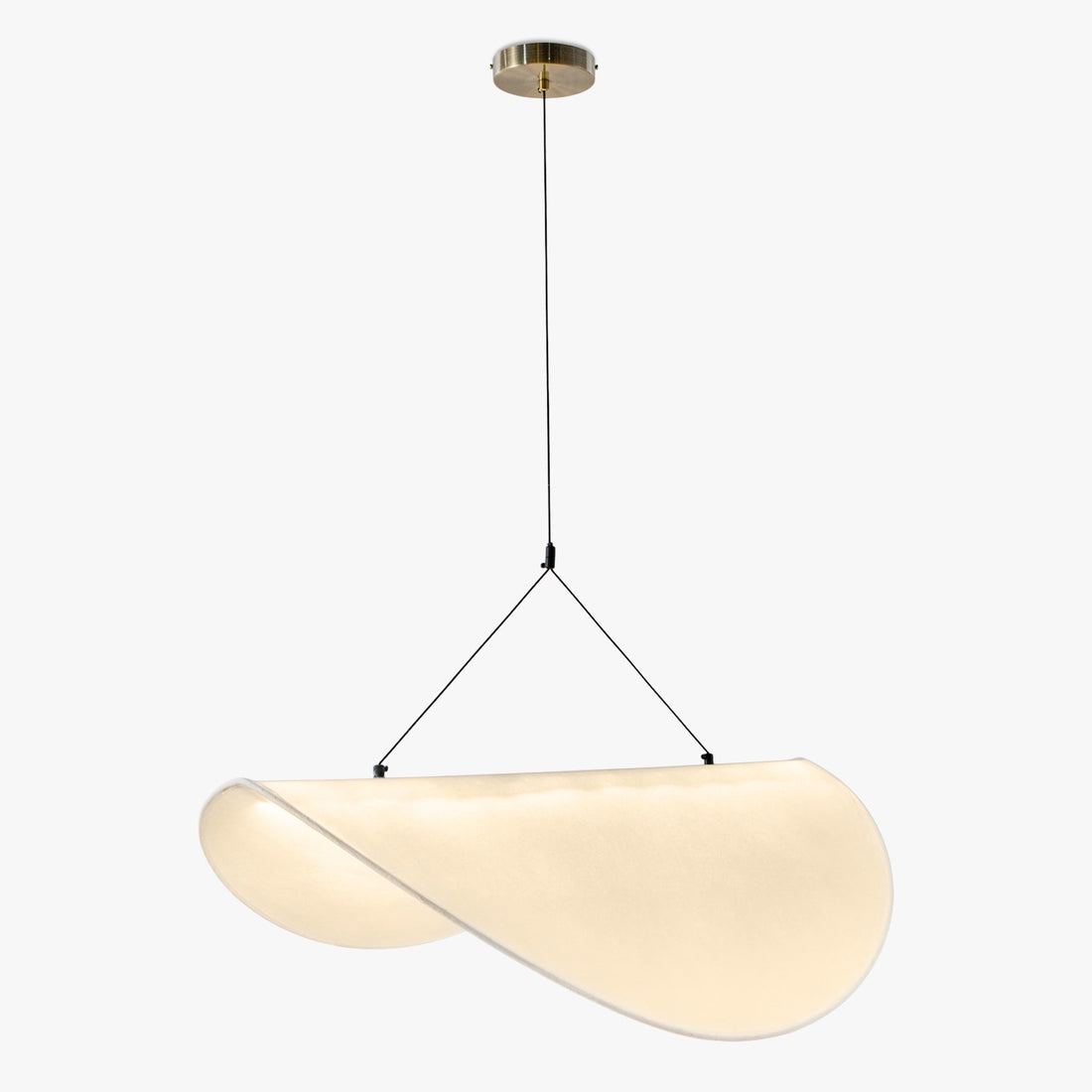 Suspension Fukui blanc et laiton brossé – vue en hauteur