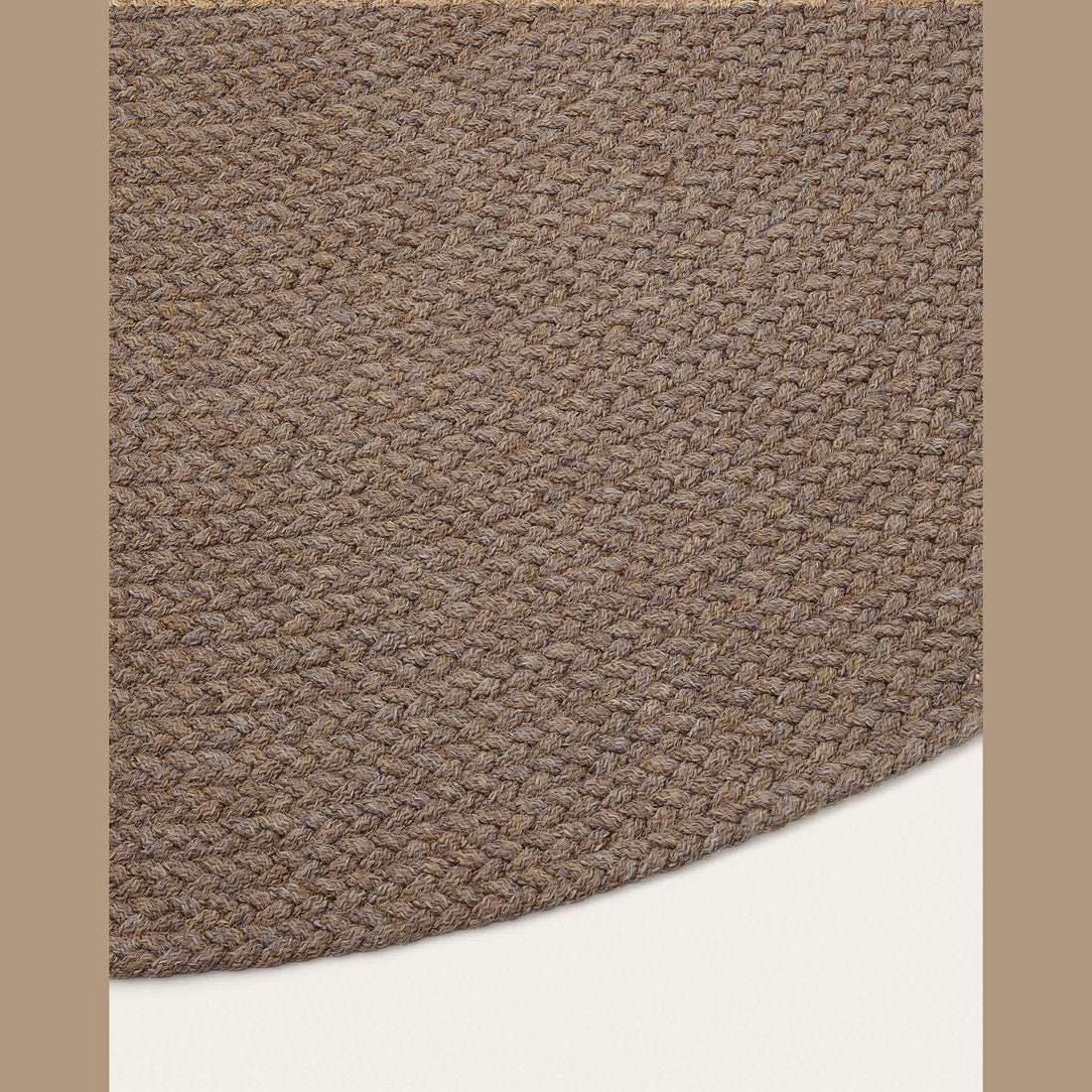 Tapis rond Palamos beige – détail du tressage