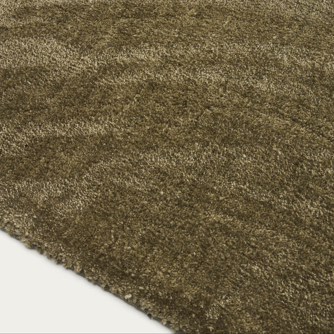 Tapis Cardona vert – détail de la texture effet fourrure