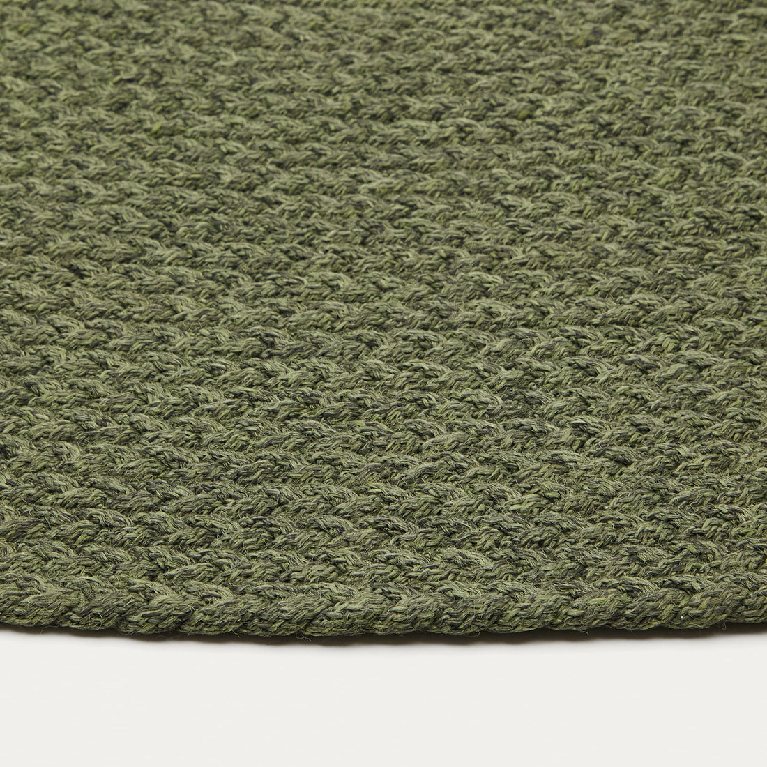 Tapis rond Aiguablava vert – détail du tressage